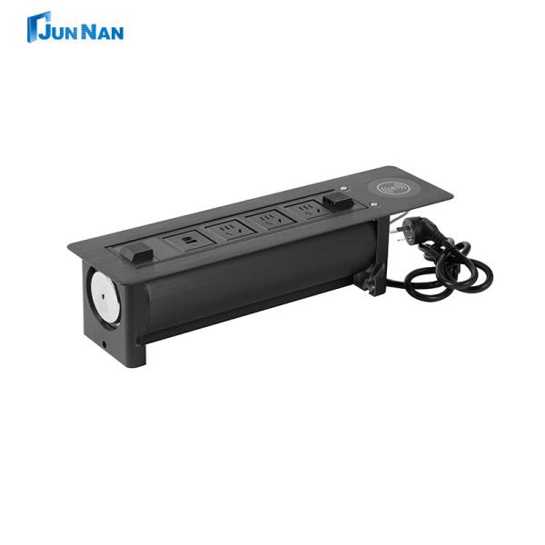 Motorized Pop Up Wireless Charger Desktop Switch Socket With USB Outlet For Convenient And Organized Desktops