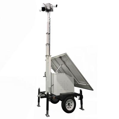 Solar CCTV Trailer Solar Power Trailer With Cameras For Remote Construction Sites