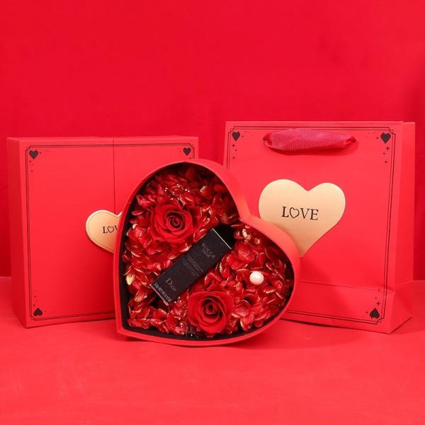 Caja de regalo rígida de San Valentín con tapa superior e inferior Caja de embalaje de regalo grande