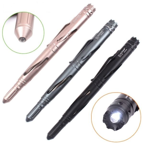 LED flashlight tungsten steel tactical pen defensive pen
