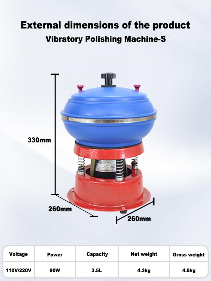 Vibratory Polishing Machine with 250W Power 12L Capacity and 110v/220v Voltage for Jewelry Finishing