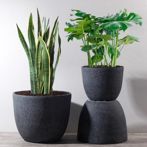 Outdoor Planters Fiber Clay Flower Pots Patio Planters MGO Pot Planter Set Resin Plant Pots