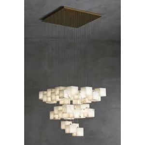 Custom Luxury Alabaster Chandelier Modern Style Villa High Ceiling Hotel Lobby Spiral Staircase Chandelier