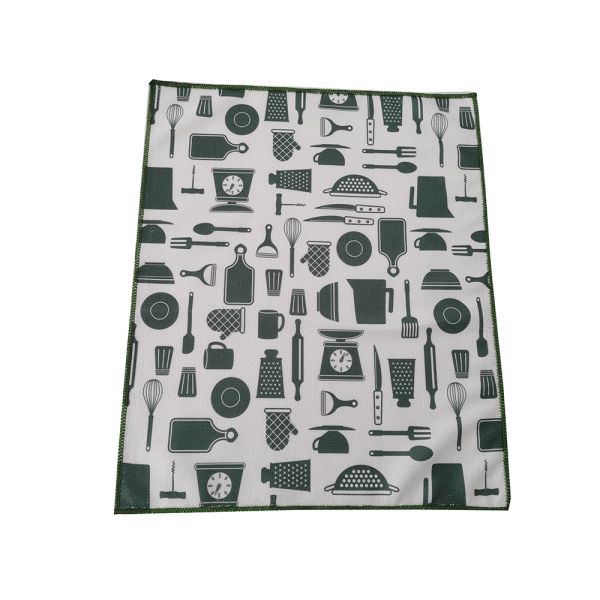 Kitchen Dish Cloths Stock Designs Microfiber Printed Tea Towel