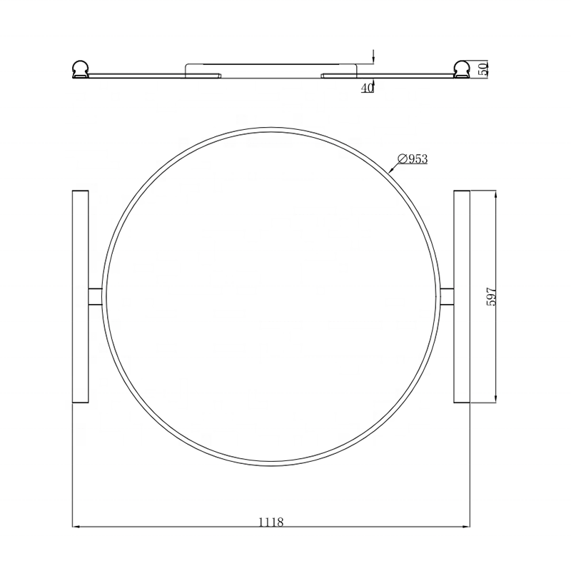 5 мм экологическое серебряное зеркало круглая форма ванная комната Стенная установка светодиодное освещенное зеркало