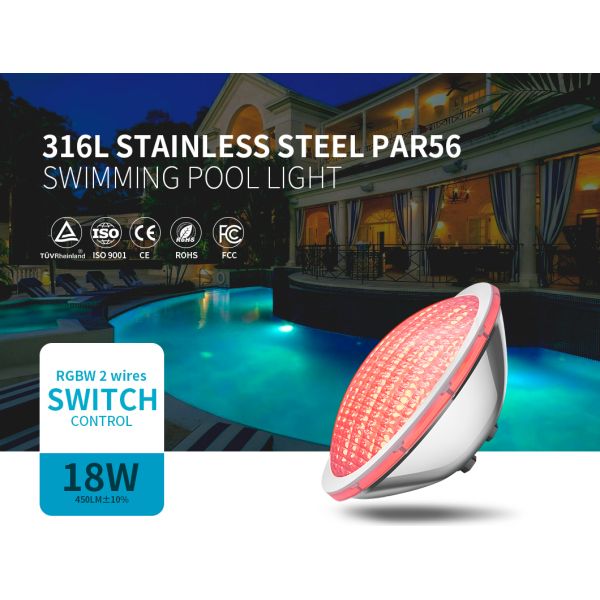 Бассейн СИД SS316L 18W водоустойчивый освещает переключатель анти- ультрафиолетовое 1560ma RGBW
