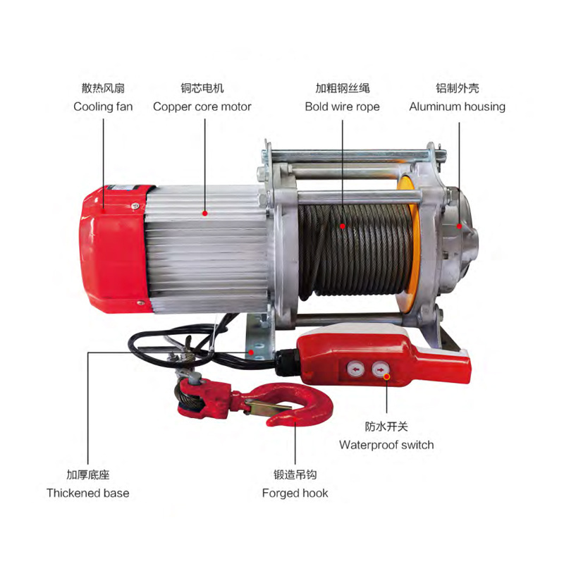 750kgs - 1500kgs Mini Electric Hoist Light Weight Mini Electric Wire Hoist