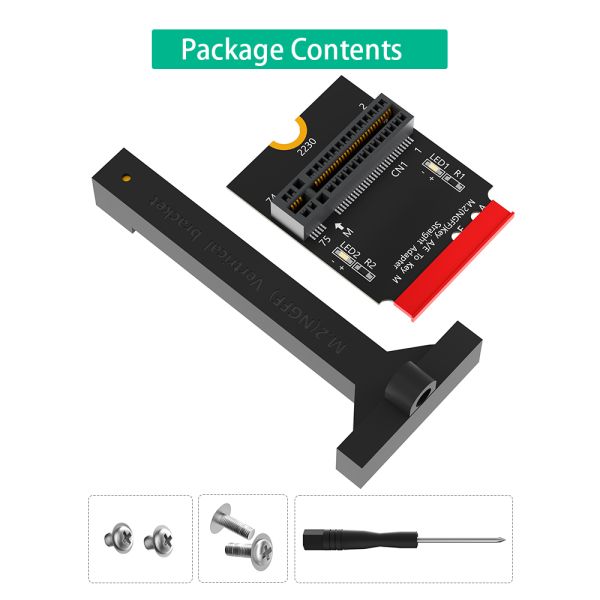 M.2 NGFF Adapter for High Speed Data Transmission with Vertical Installation and Plastic Support Frame