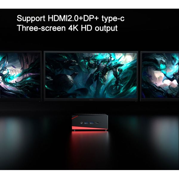 Безшумный мини настольный ПК Win10 AMD R5 4500U 5.12A с заряжателем PD GaN