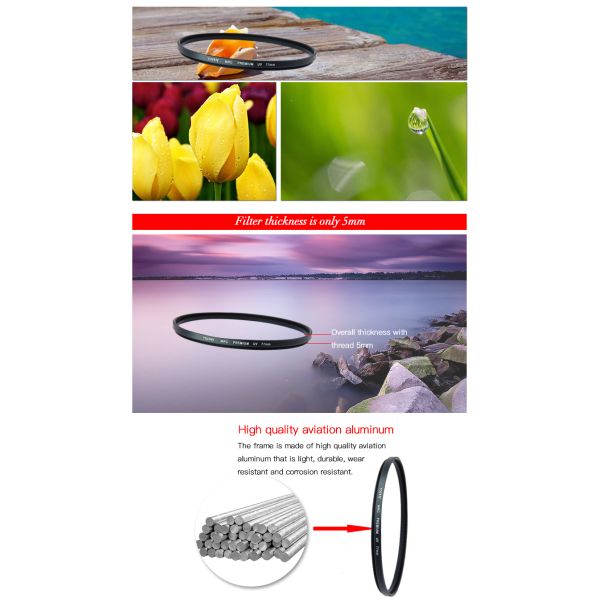 Photography Camera Lens UV Filter , Protection UV Filter With Super Water And Oil Repellent Function