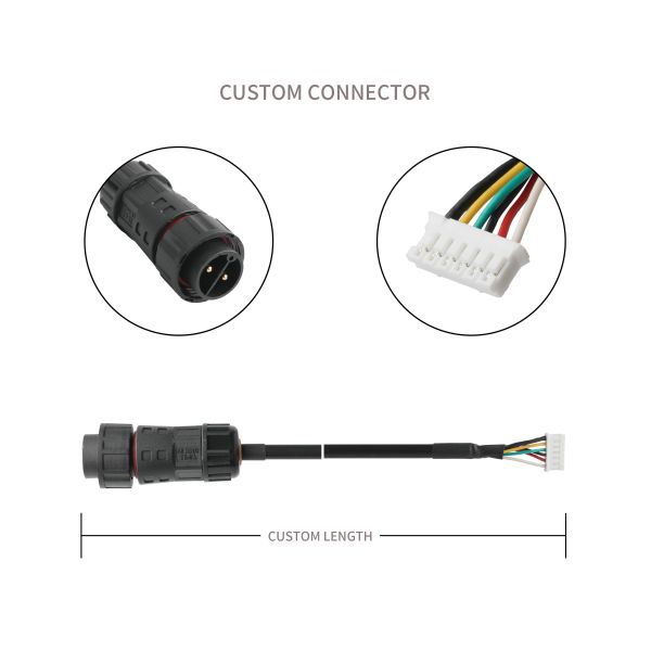 ROHS кабель водонепроницаемый разъединитель M20 мужской на JST PHR-6 проволока UL2464 24AWGX5C OEM / ODM