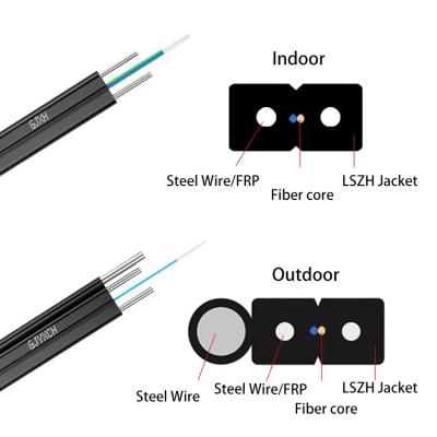 YOFC Fiber Drop Cable Indoor Outdoor FTTH Fibre Optic Cable Single Mode 1 2 4 Core LSZH GJYXCH GJYFXCH 1KM 2KM