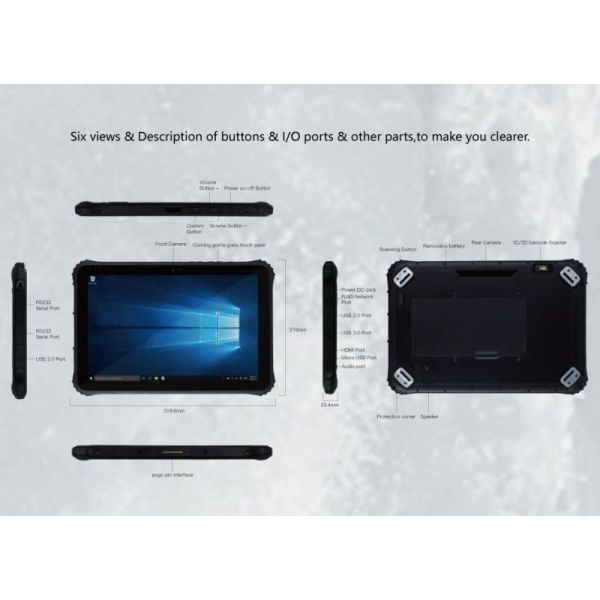 Handheld 12,2 ПК Windows планшета дюйма 2.60GHz изрезанный 10 компьютеров Intel M3-7Y30