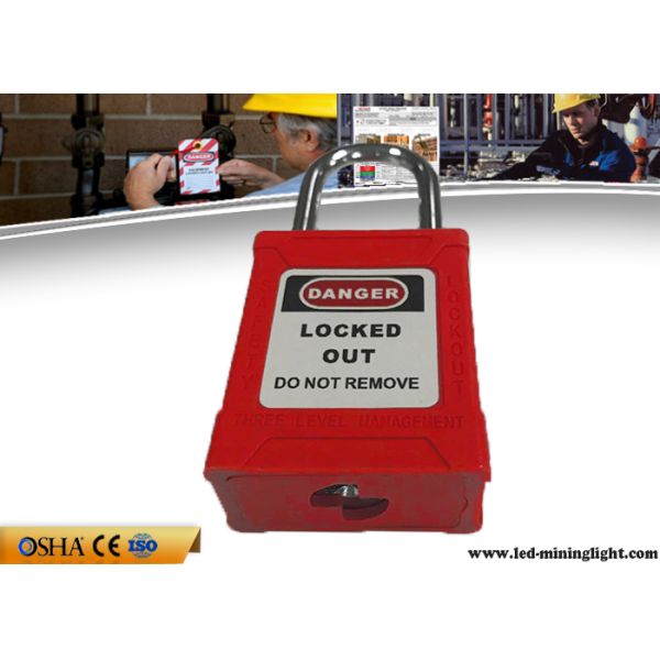 Safety Lockout Padlocks 38 Mm Steel Lock Shackle 53 Mm ABS Lock Body