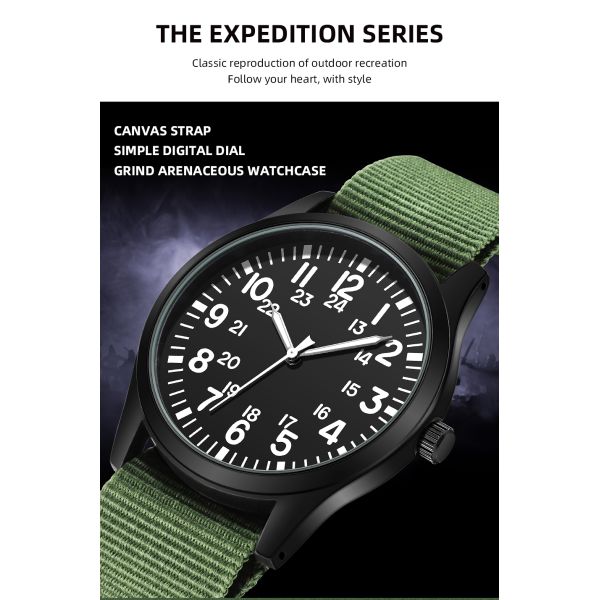 SR626SW Battey Classic Quartz Watches , PC21 Movt Nylon Wrist Watch