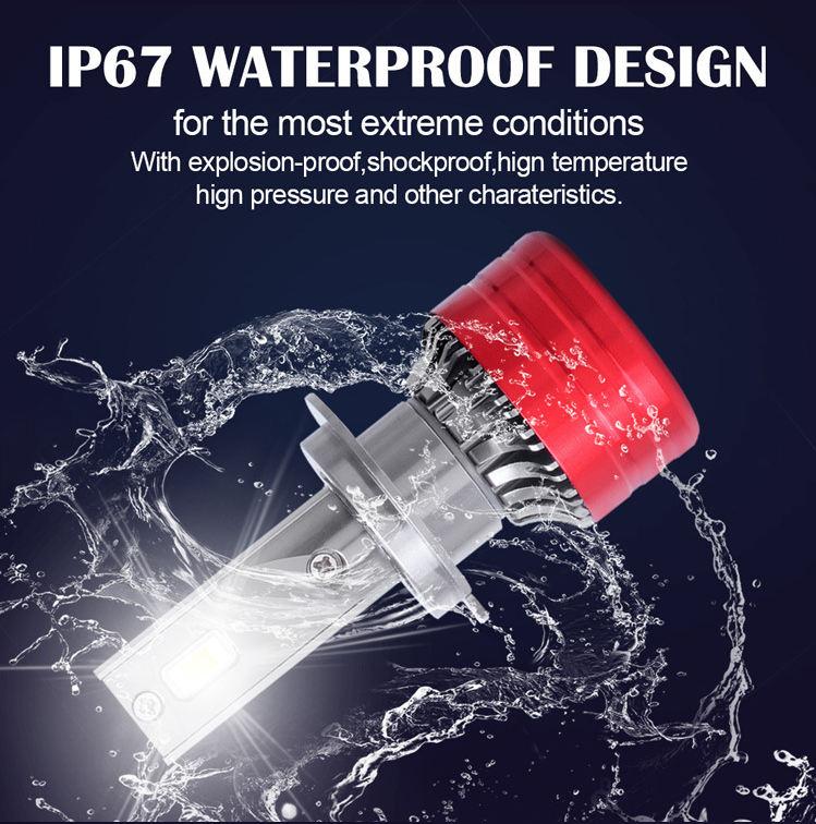 1 Copper 38W Red Casing H7 H11 H4 Universal For Car Headlight LED Bulbs