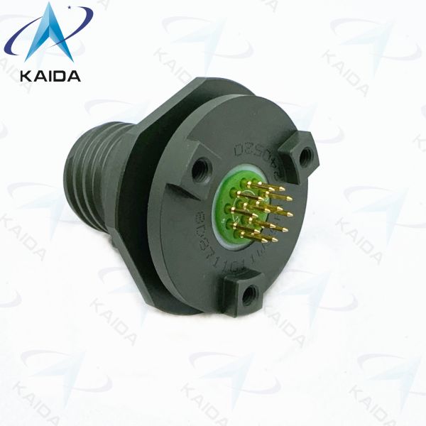 8D серии 500 циклов приемник короткий хвост PCB. 8D8711C11W35PN Оливково-зеленый кадмий.Двойной фланцевый джем-нут приемник