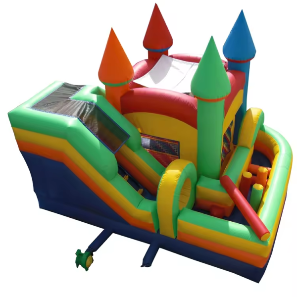 Summer Swimming Games Mini Inflatable Castle with Water Slide Blower Combo PVC Material