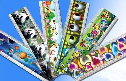 PLASTIC LENTICULAR Custom lenticular printing ruler plastic pp 15cm 20cm 3D lenticular advertising ruler for promotional