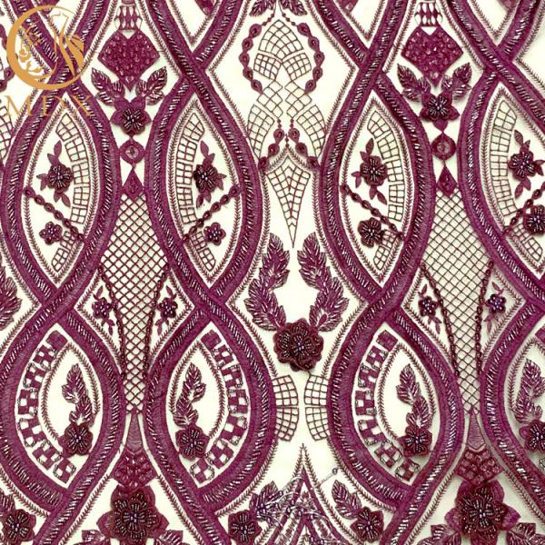 Dropshipping Handmade 3D Embroidery Lace Fabric for Wedding Dress