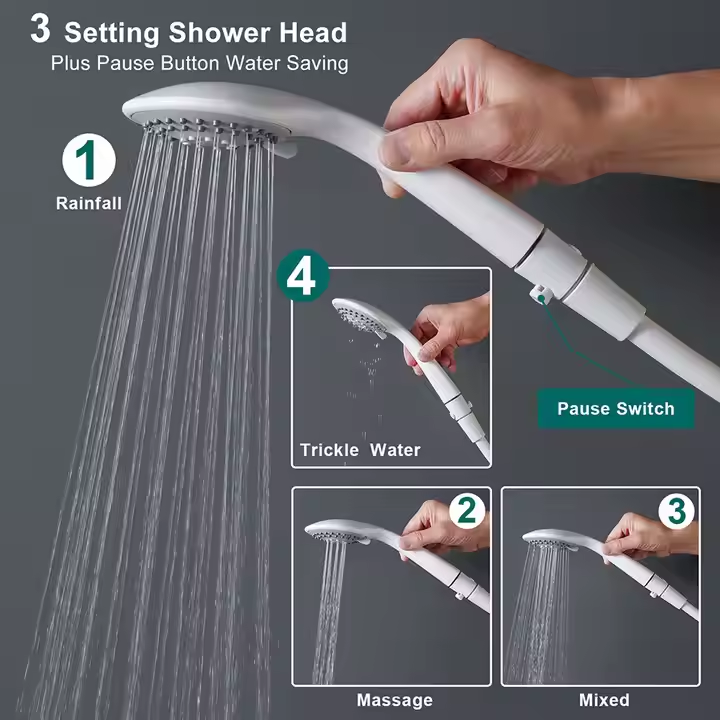 Manual Screw Mounting Hand Showers Three-Function Shower Head For Bathroom Faucets