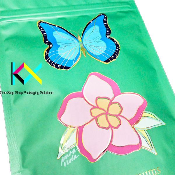 Resealable Small Plastic Pouch Bags With Aluminum Foil And Spot UV Printed