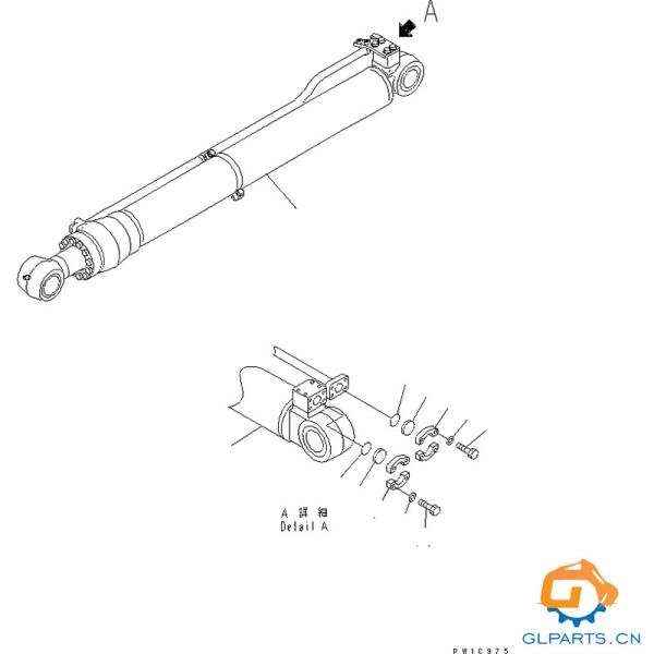 PC200-7 Excavator Arm Cylinder 707-01-XY820 For Komatsu Hydraulic Parts 