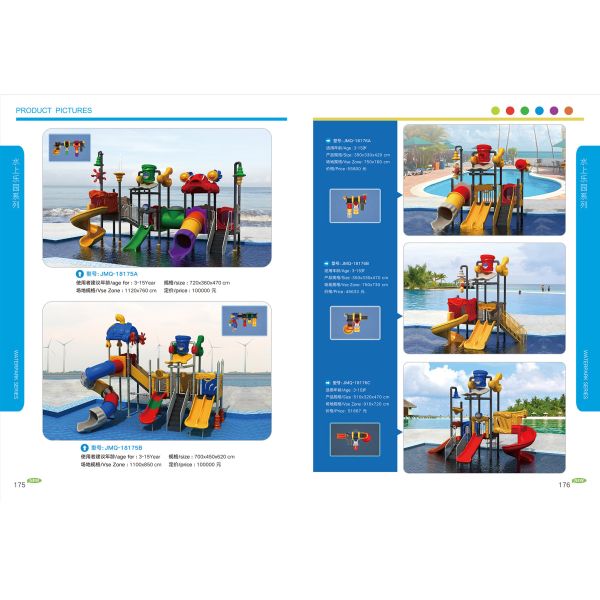 Kids Water Park Slide Plastic Big Water Slide Customized Design 1700*1500*660CM