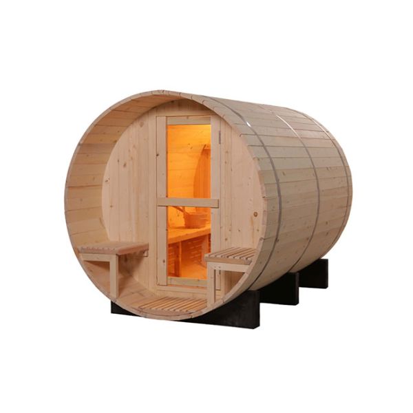 Smartmak Household Pine Wood Burning Barrel Sauna Outdoor Steam Room