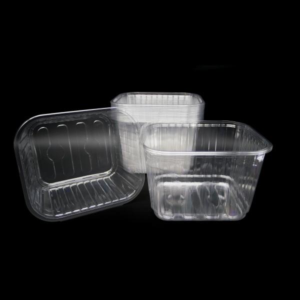 Food Grade Clear PET Containers For Fruits Vegetables Custom Deep Dish Plastic Packaging