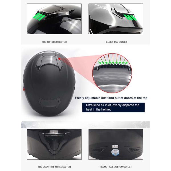 Custom Color Full Face DOT FMVSS 218 Motorcycle Helmet Equipped with PC Strong Visor