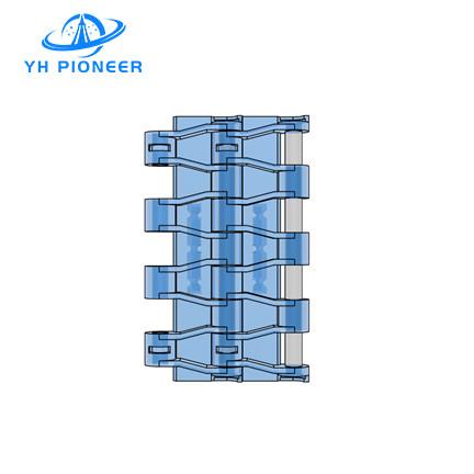 Easy to Clean Modular Belt with Flights for Sanitary Conveying in Food and Pharmaceutical Industries