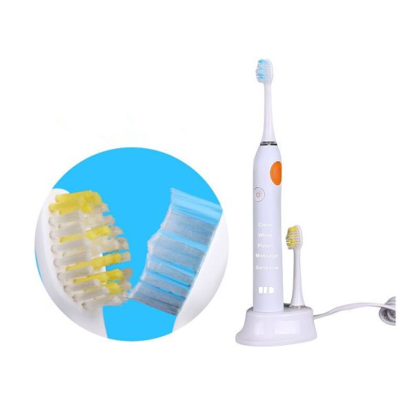 Waterproof Rechargeable Electric Toothbrush Tooth Whitening With Brush Heads Replacement Teeth Whitener Cleaning Oral