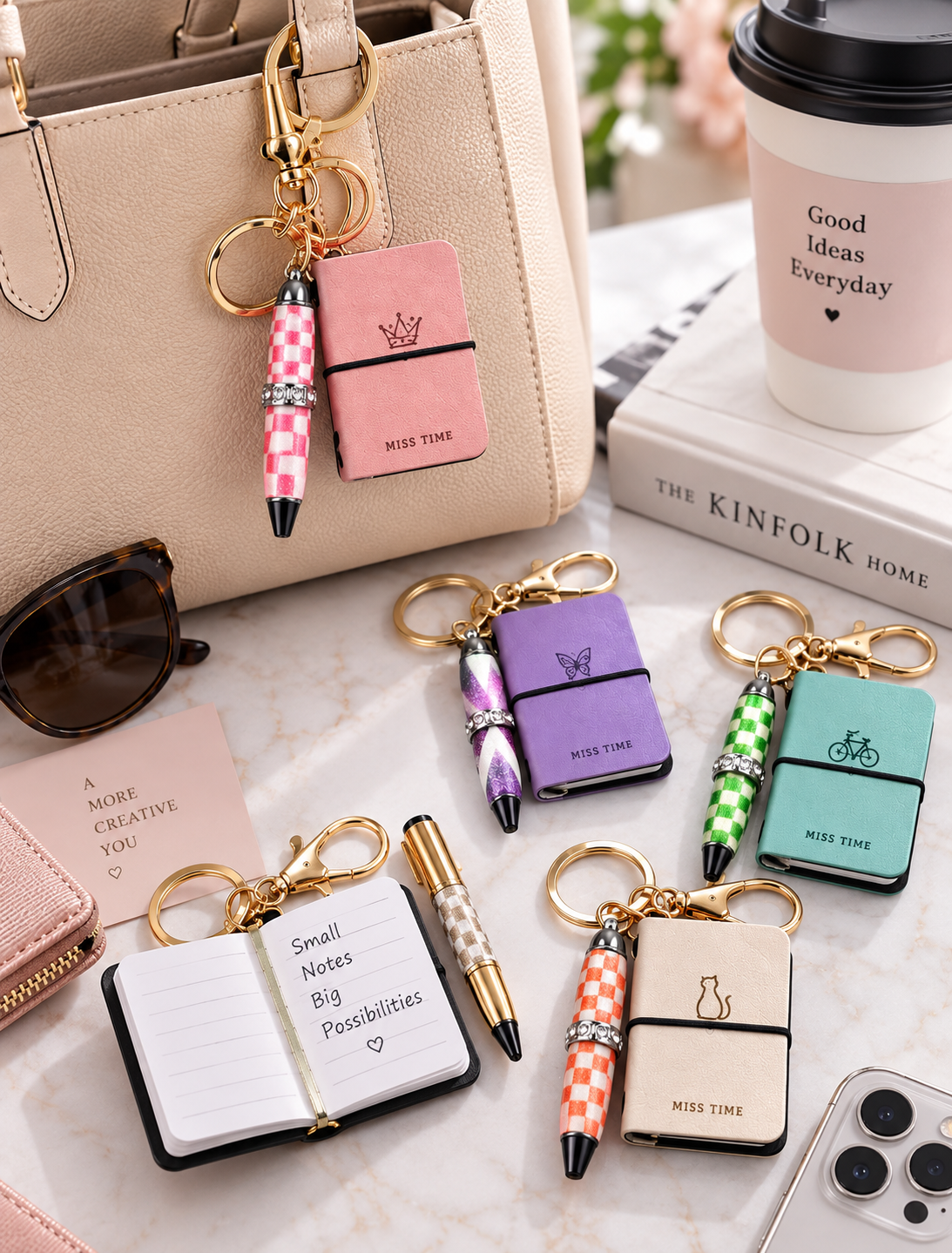 Custom Mini Notebook and Pen Keychain Set for Promotional Gifts