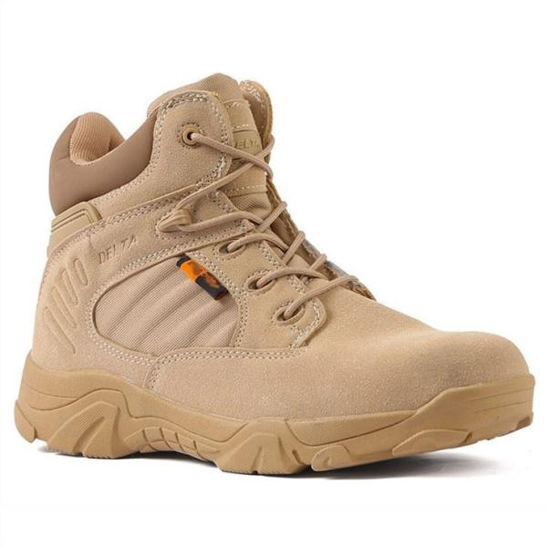 Camouflage Military Boots, Men'S Military Tactical Work Boots Side Zipper Leather Motorcycle Combat Boots (6-8 Inches)