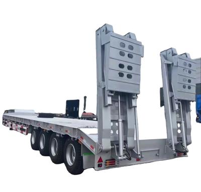 Gooseneck Detachable 4 Axle Low Bed Trailer , Lowboy Semi Trailer For Sale Mozambique