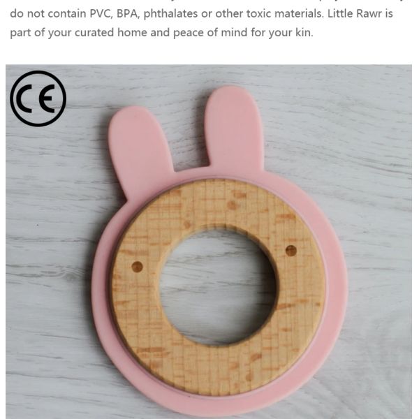 4 Month Wooden Silicone Teether