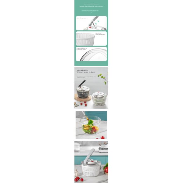 One-Handed Bamboo Electric QuickPush Salad Spinner for Fast and Easy Salad Preparation