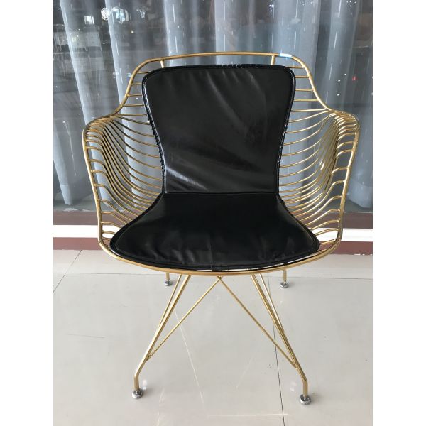 Contemporary Steel Bar Frame 64cm Faux Leather Dining Chairs