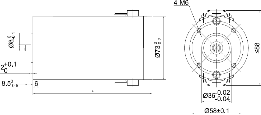 Pump 9000 Rpm 73mm Permanent Magnet Brushless DC Motor