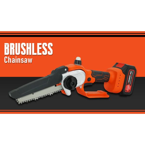 Mini Brushless Chainsaw 6 Inch Cordless Electric Battery Powered Chainsaw With Automatic Lubrication