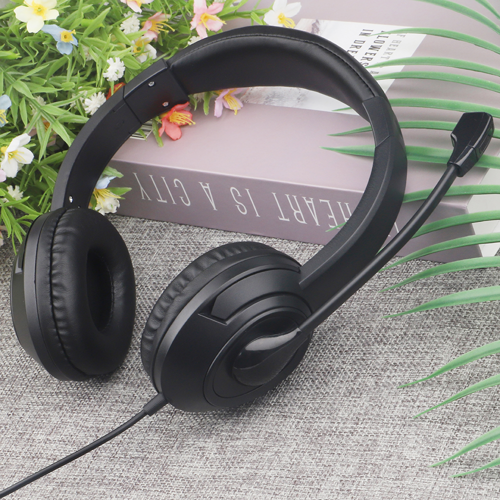 JTY-1026Wired Call Center Headset with  Microphone, 3.5mm/USB/Type‑C Multi‑Interface Over‑Ear Headphone, Volume Control Wired Headset for Office Conference Online Class Home Work,OEM/ODM customization
