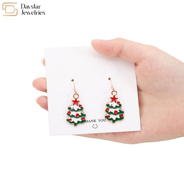 Серьги рождества Санта снеговика лося серебряные, серьги праздника женщин дерева Xmas