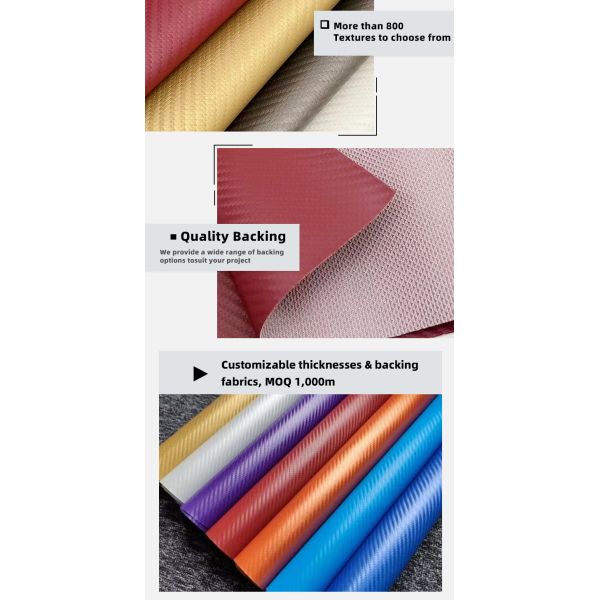 PVC Synthetic Leather Woven Grain Carbon Fiber Small Square Grid Car Interior Packing 1.5''  Wide Leather Fabric