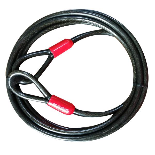 Fermeture de câble de sécurité en câbles galvanisés revêtus en PVC avec extrémités de boucle