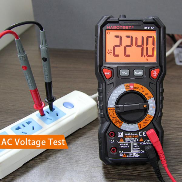 HT118C Automatic Digital Multimeter 1000V Resistance Capacitance Double Color Back Light