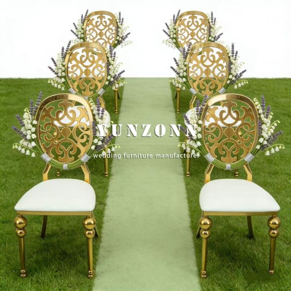 European Luxury Dining Chair Modern Design Stainless Steel Leather PU Material Durable for Outdoor Banquets Restaurants