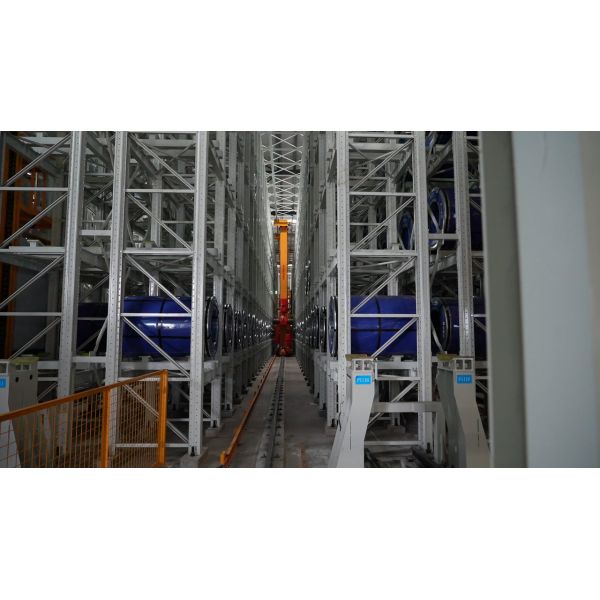 Laser Barcode Dual Pallet Stacker Positioning System 1mm Repeatable Electric Stacker Crane