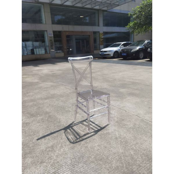 25.5 Inches Crystal Wedding Hall Resin Chiavari Chair Plastic Transparent Color