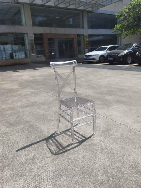 25.5 Inches Crystal Wedding Hall Resin Chiavari Chair Plastic Transparent Color